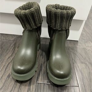 Moncler Ginette Knit Rain Boot